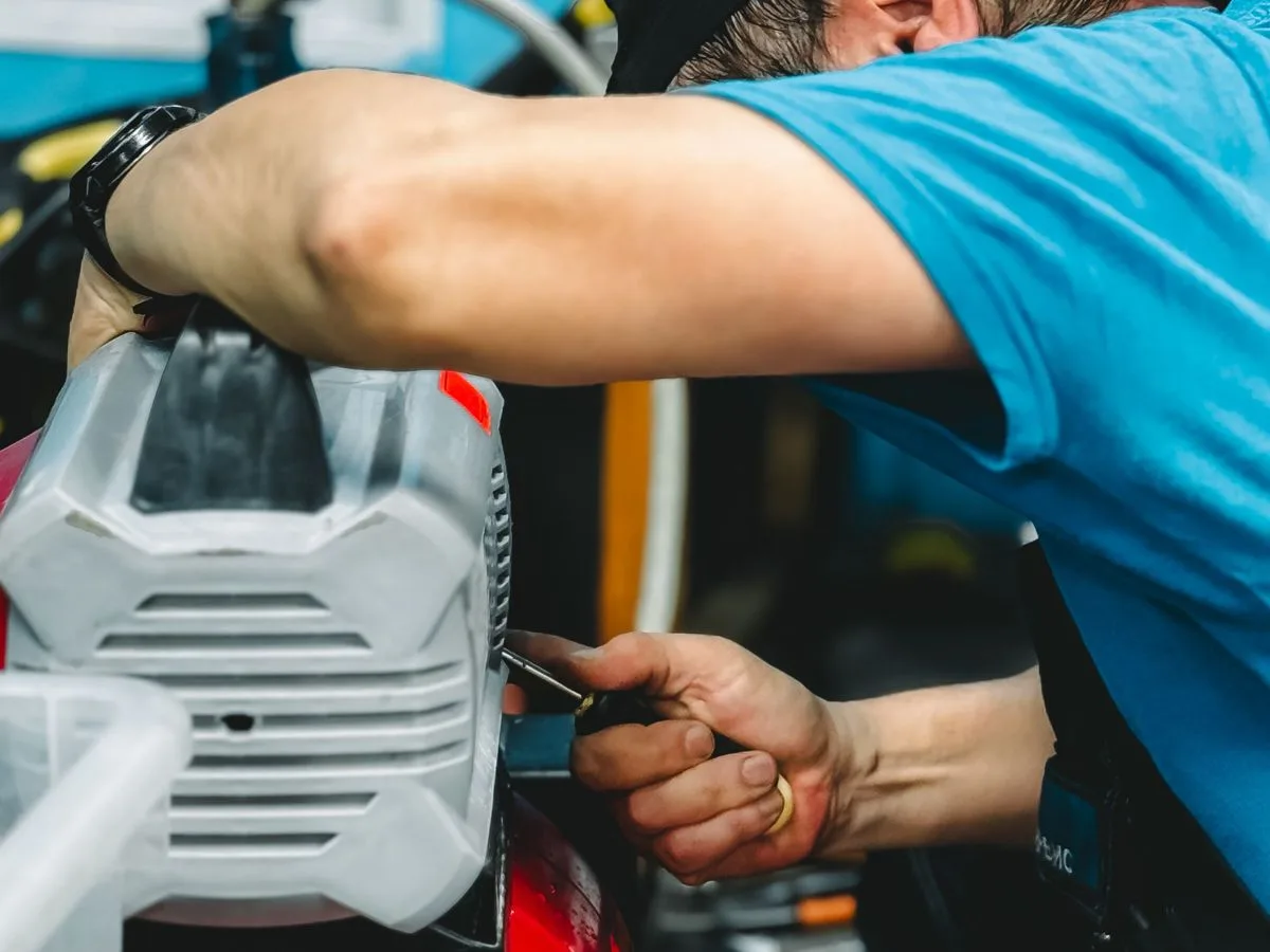Service technician at work